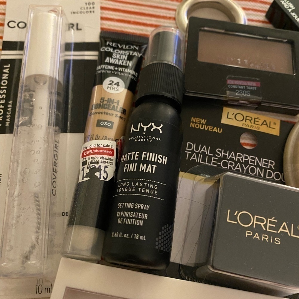 8 PIECE LOT OF MAYBELLINE, LOREAL, FLOWER, NYX, REVLON, COVERGIRL, RIMMEL MAKEUP - Picture 2 of 4